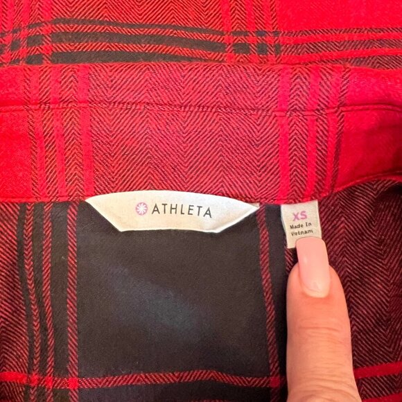 Athleta Trail to Town Button Down Dress Shirt Overshirt Tunic, Size XS - Picture 6 of 11